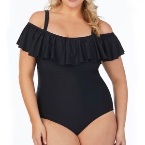 Raisins Curve One Piece Black Swimsuit 22W